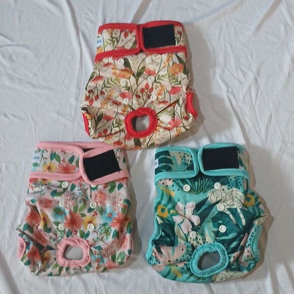 Leekalos Reusable Washable Dog Diapers Female (3 PACK) - Highly Absorbent Sz M - Picture 2 of 9